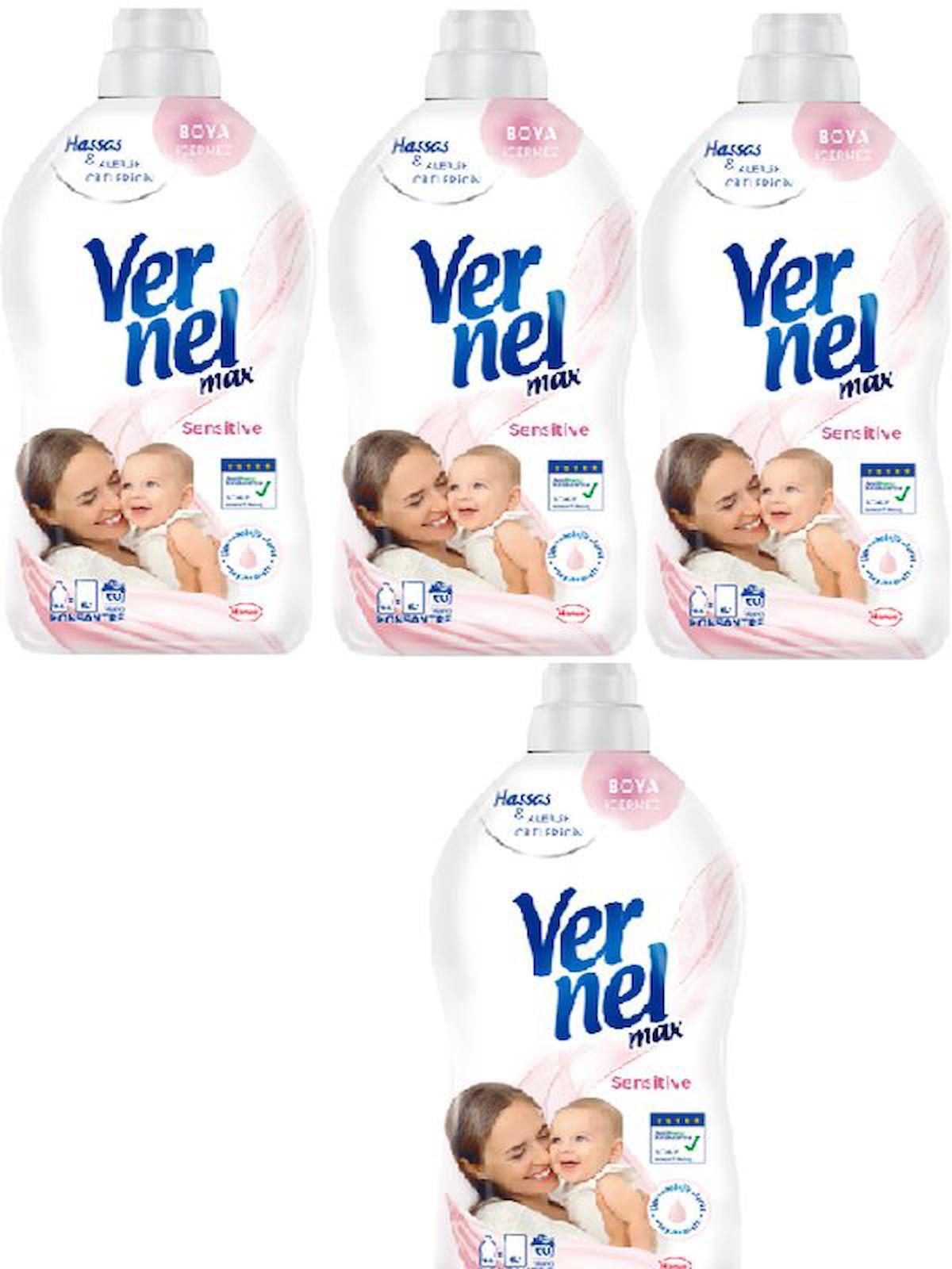 Vernel Max Sensitive Konsantre 60 Yıkama Yumuşatıcı 4 x 1.44 lt