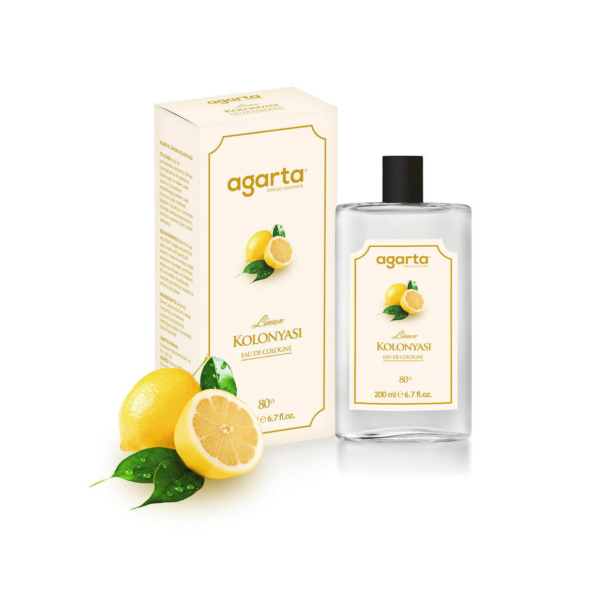 Agarta Limon Cam Şişe Kolonya 200 ml