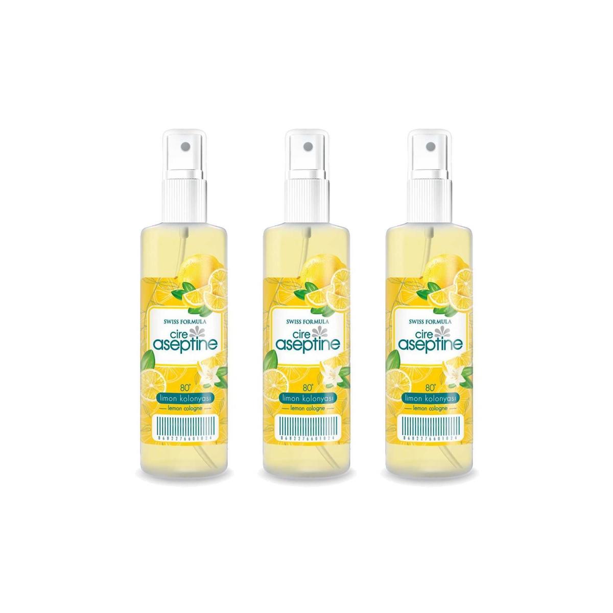 Cire Aseptine Limon Sprey Kolonya 100 ml 3'lü