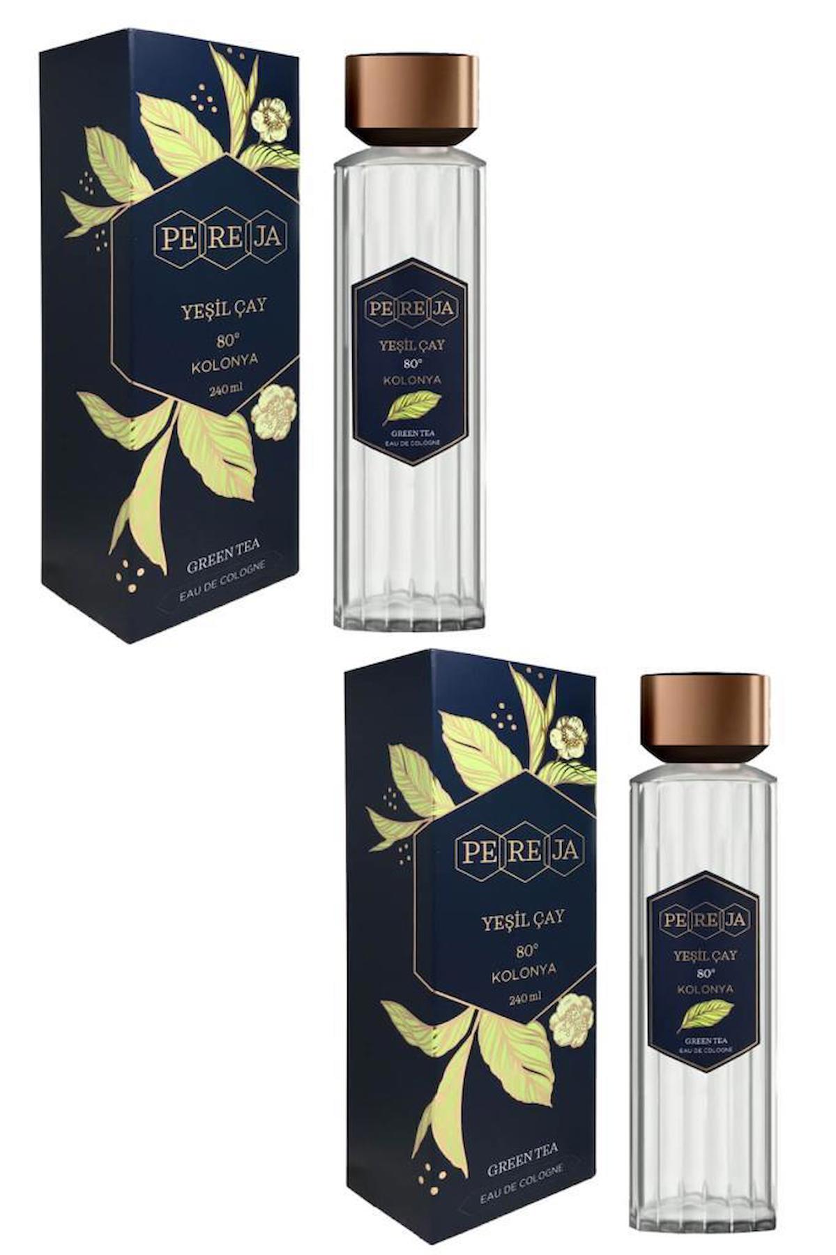 Pereja Yeşil Çay Cam Şişe Kolonya 240 ml 2'li