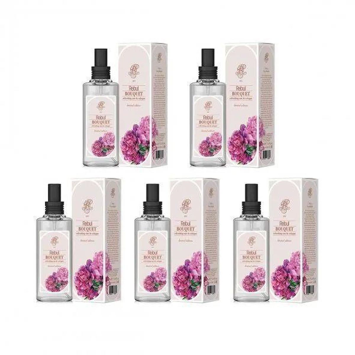 Rebul Şakayık Sprey Cam Şişe Kolonya 100 ml 5'li