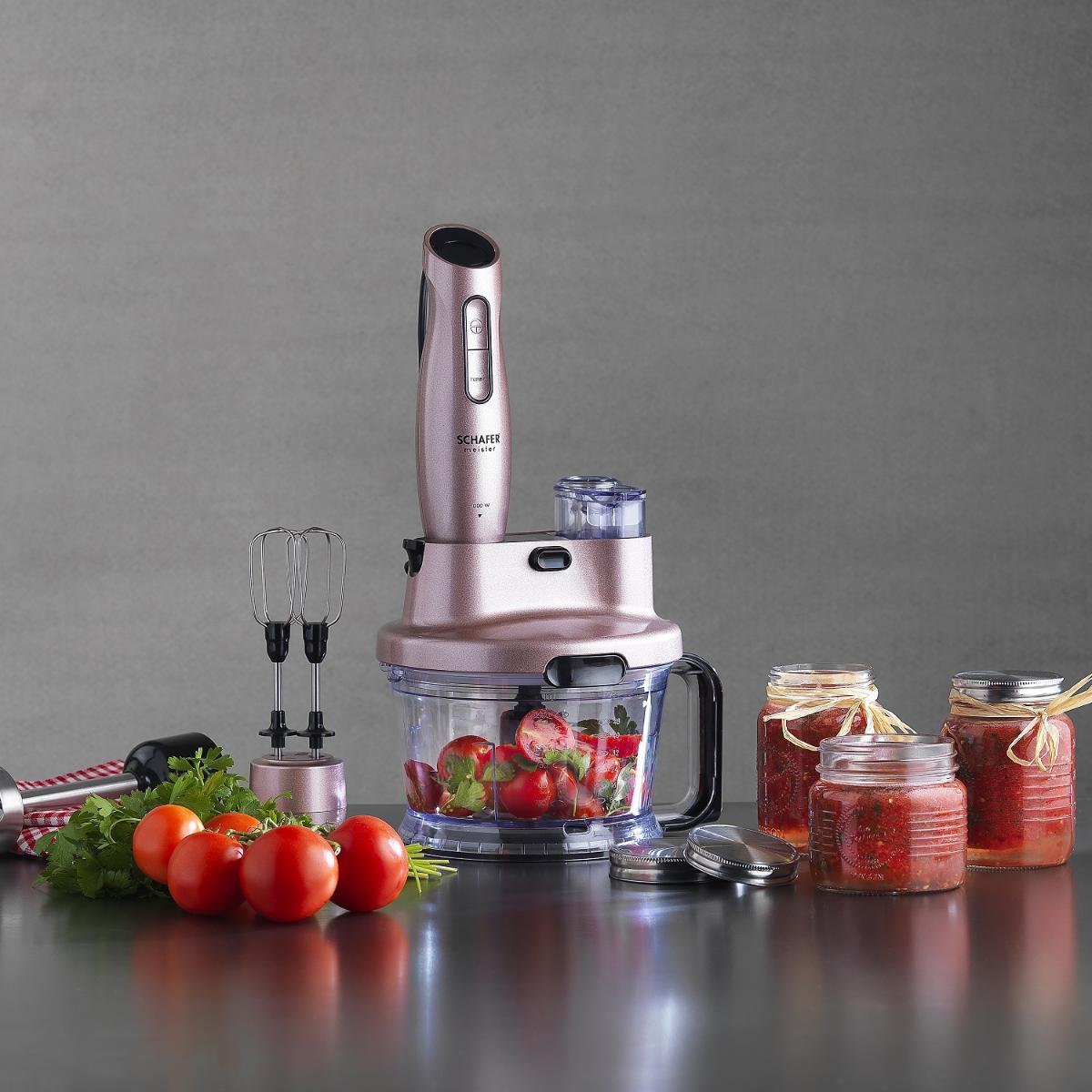 Schafer Meister Multi 750 ml Turbolu 4 Bıçaklı Blender Seti Kırmızı