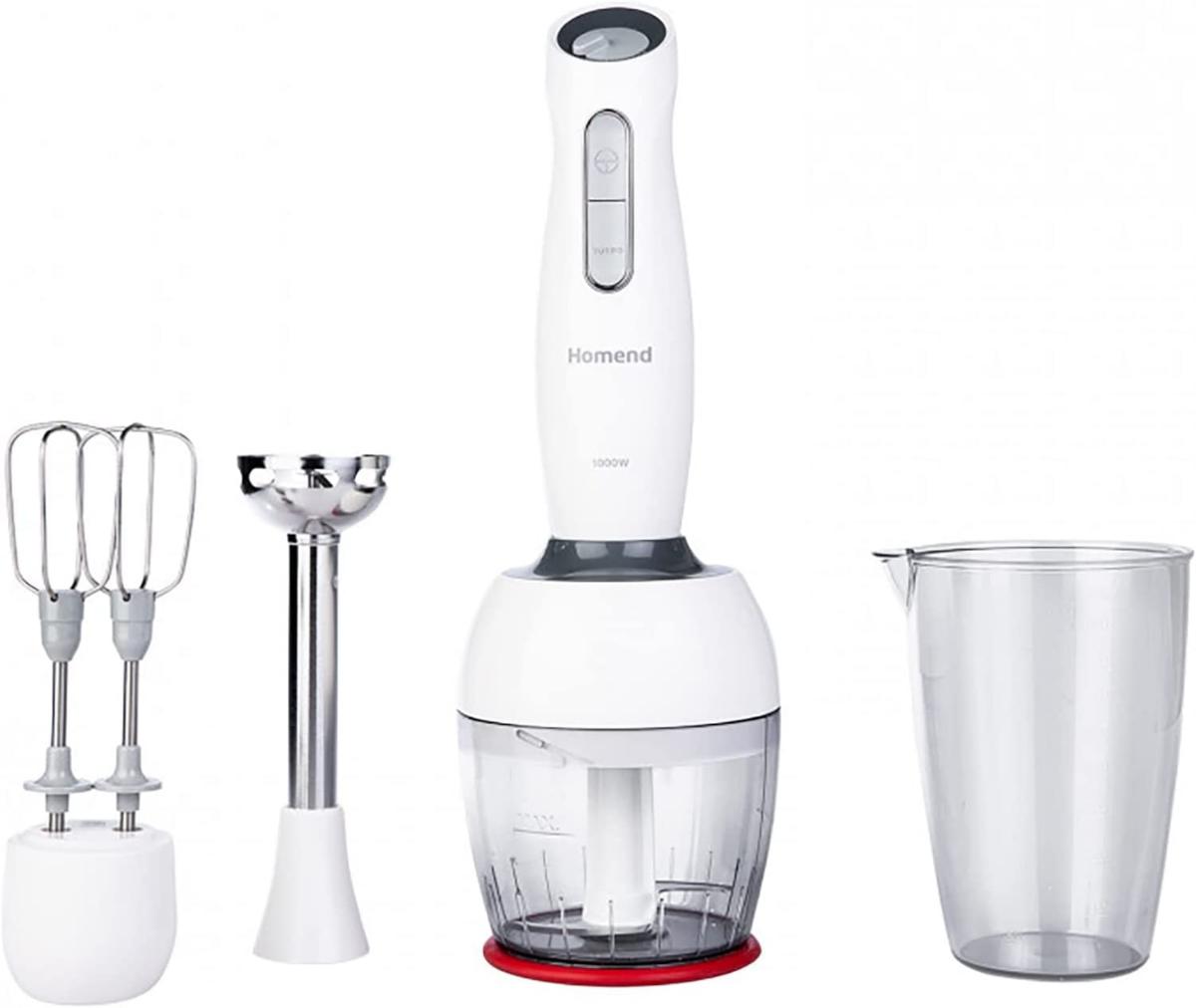 Homend 1904H 800 ml Turbolu Çift Bıçaklı Blender Seti Beyaz