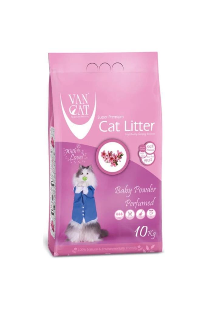 Van Cat Bebek Pudralı Topaklanan İnce Taneli Bentonit Kedi Kumu 10 kg