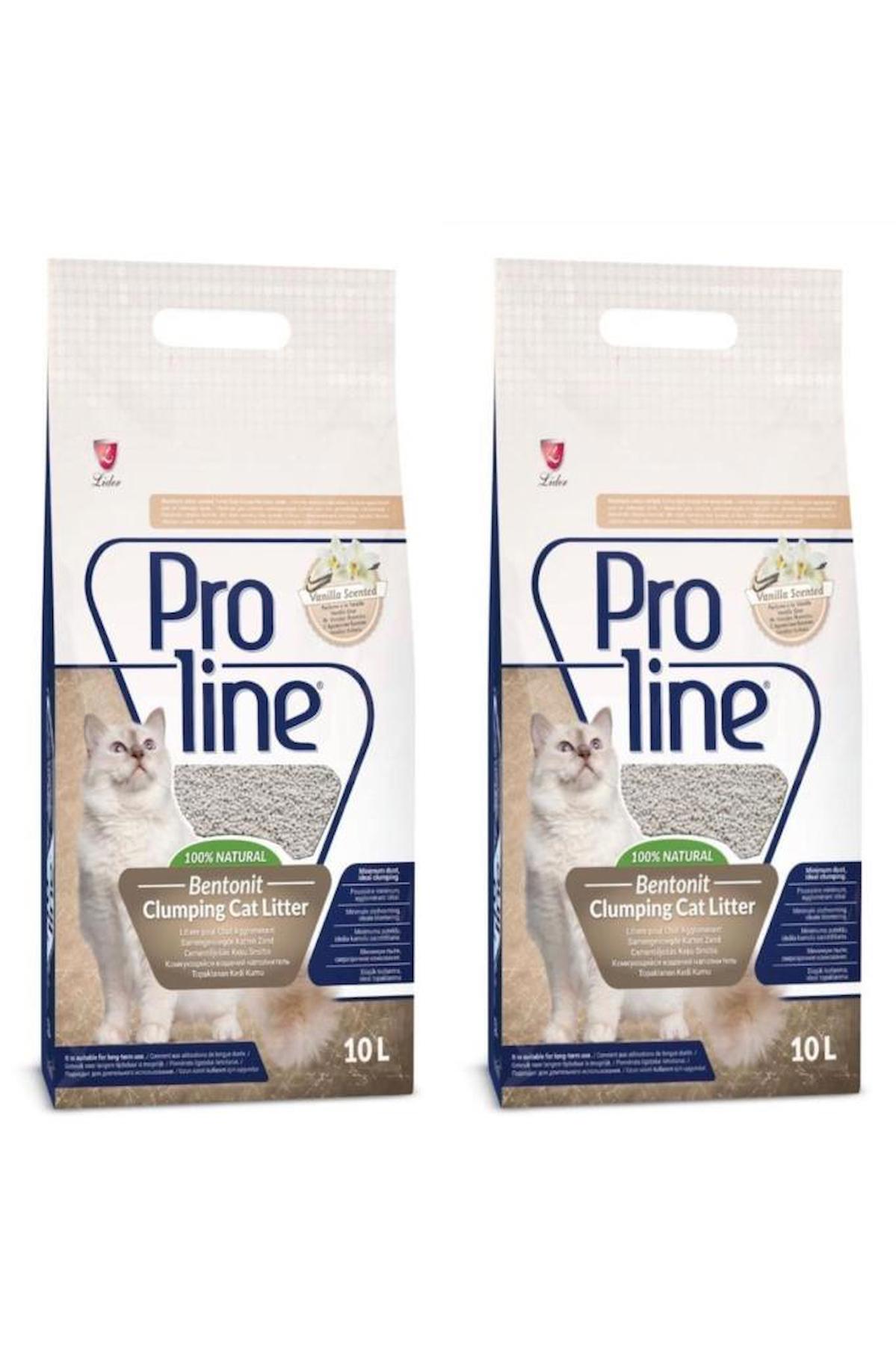 ProLine Vanilya Kokulu Topaklanan İnce Taneli Bentonit Kedi Kumu 2 x 10 lt
