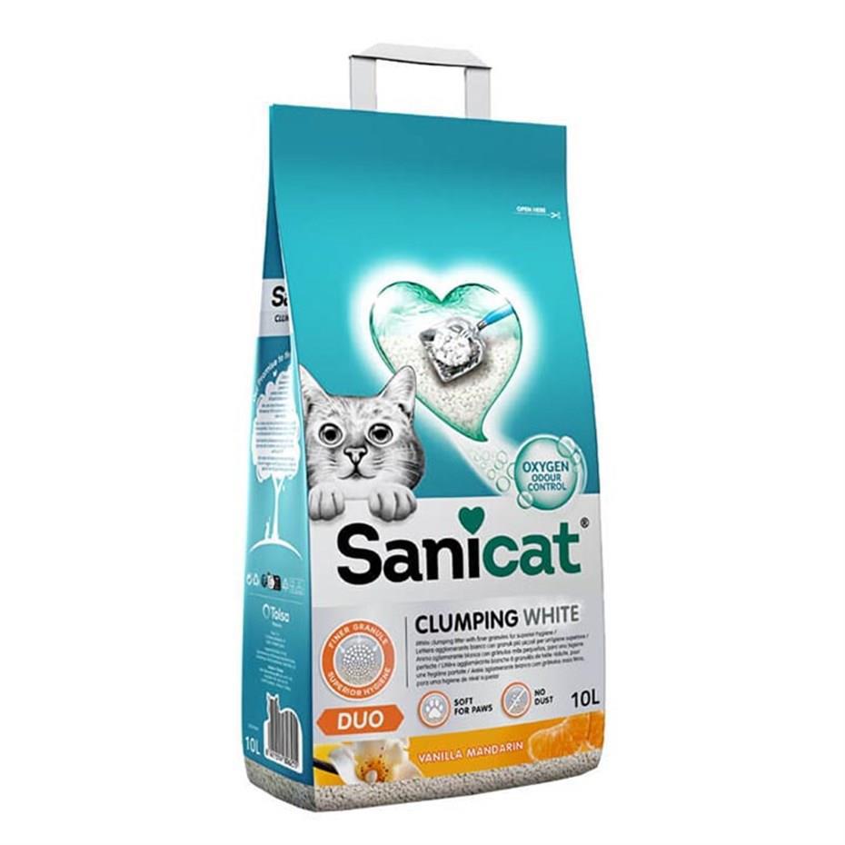 Sanicat Portakal - Vanilya Kokulu Topaklanan İnce Taneli Bentonit Kedi Kumu 10 lt