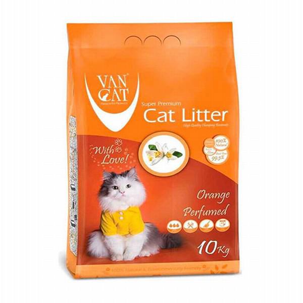 Van Cat Portakal Kokulu Topaklanan İnce Taneli Bentonit Kedi Kumu 2 x 10 kg