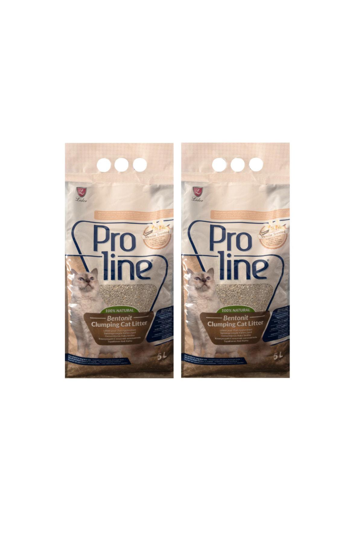 Pro Line Vanilya Kokulu Topaklanan İnce Taneli Bentonit Kedi Kumu 2 x 5 lt