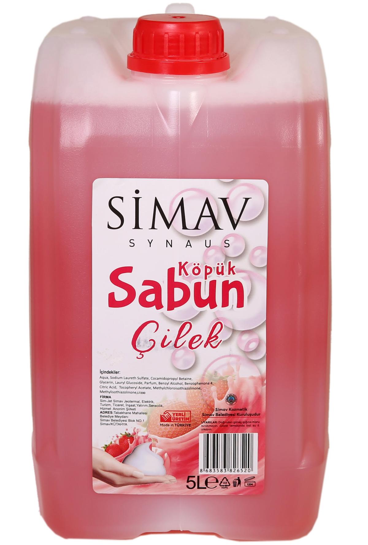Simav Kozmetik Çilekli Nemlendiricili Köpük Sıvı Sabun 5 lt Tekli