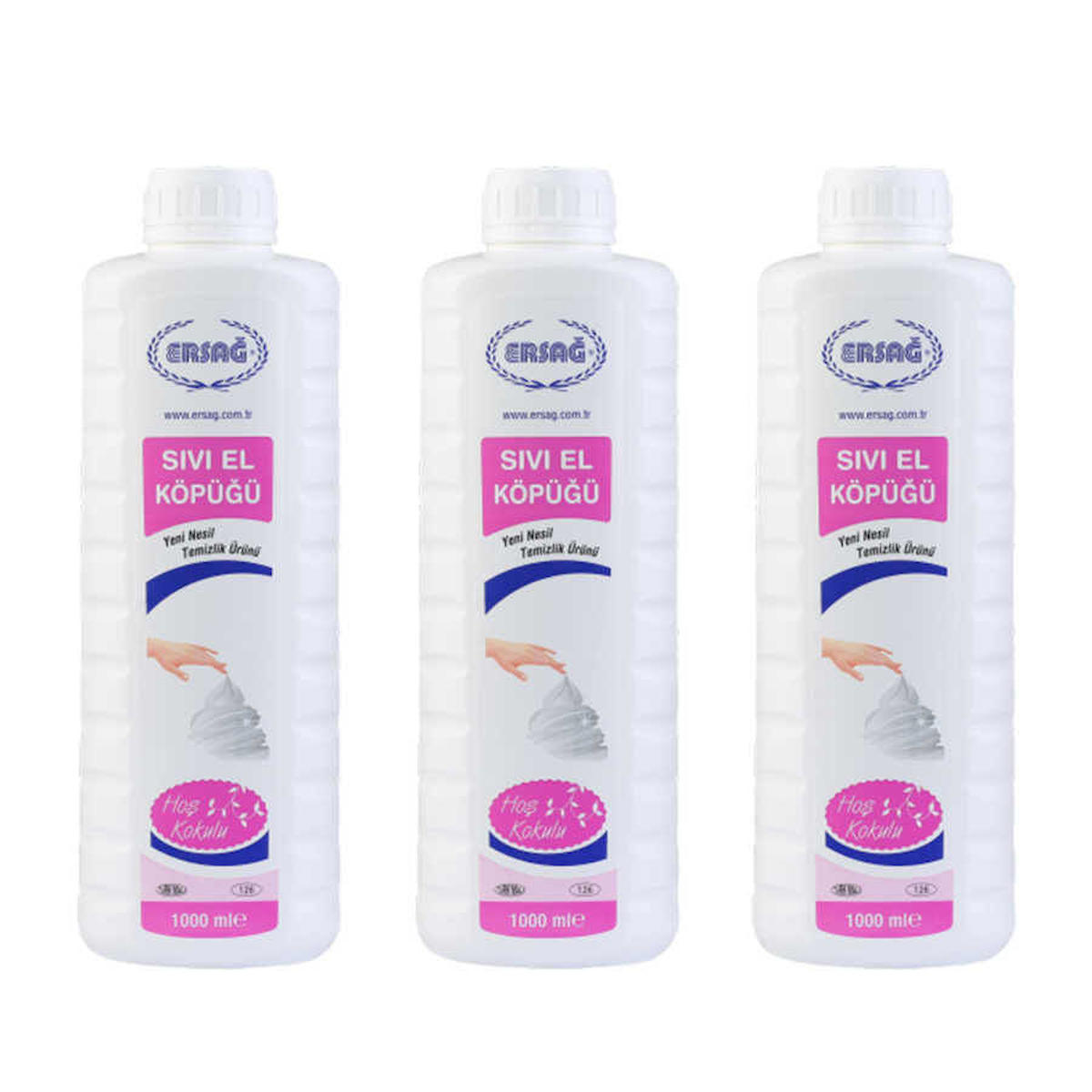 Ersağ Nemlendiricili Köpük Sıvı Sabun 3 x 1 lt 3'lü