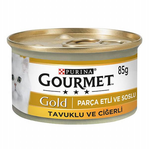 Purina Gold Ciğerli ve Tavuklu Parça Etli Yetişkin Yaş Kedi Maması 12x85 gr