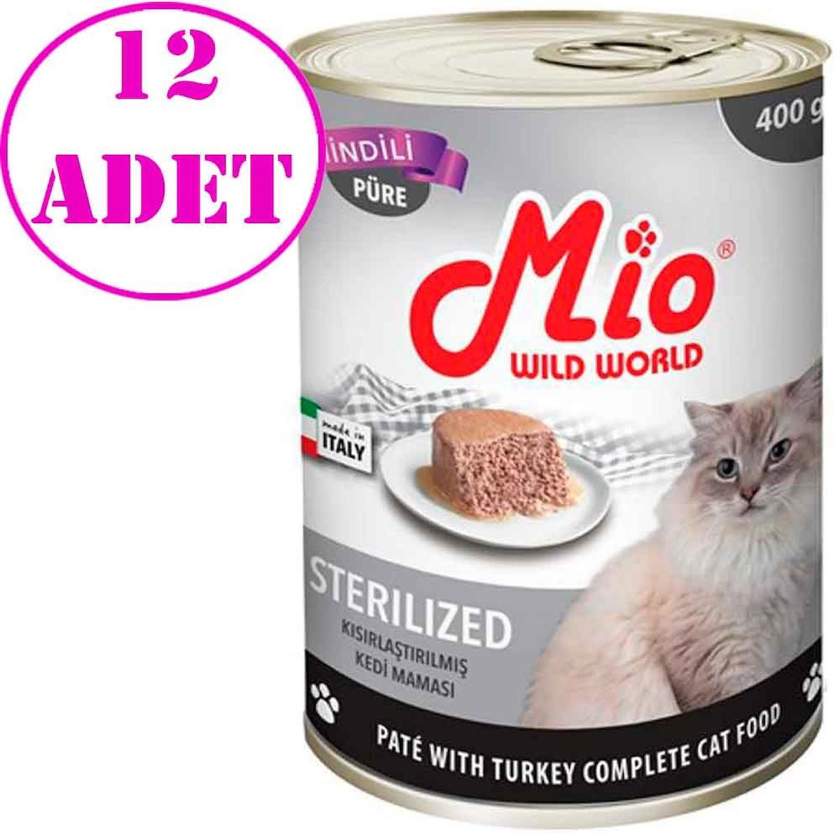 Mio Wild World Kısırlaştırılmış Hindi Etli Yaş Kedi Maması 12x400 gr