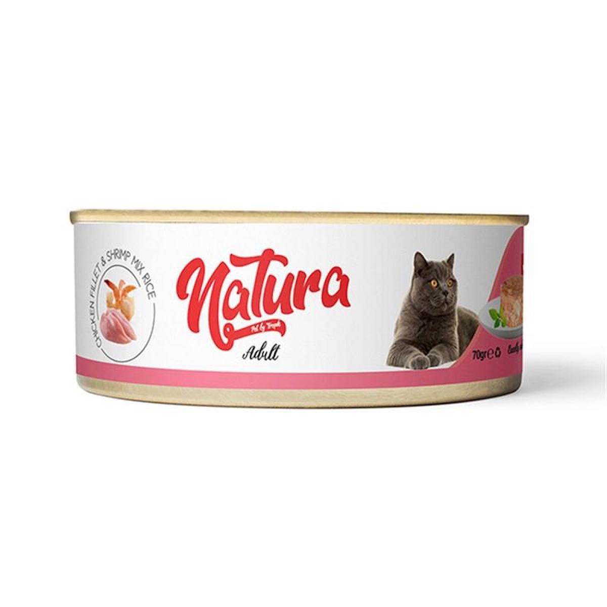 Natura Pet Adult Karidesli ve Tavuklu Yetişkin Yaş Kedi Maması 70 gr