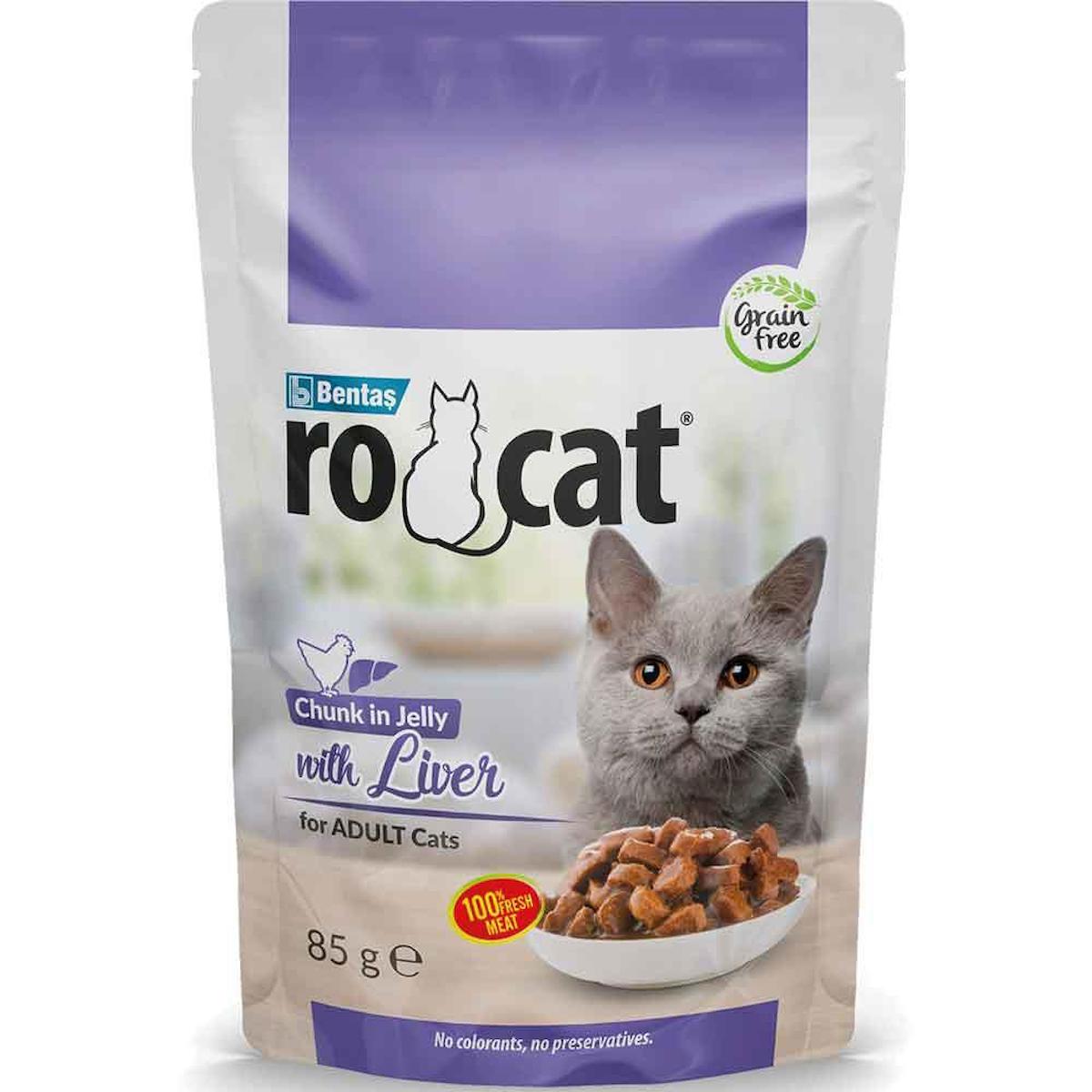 Rocat Chunk In Jelly Ciğerli Yetişkin Yaş Kedi Maması 85 gr