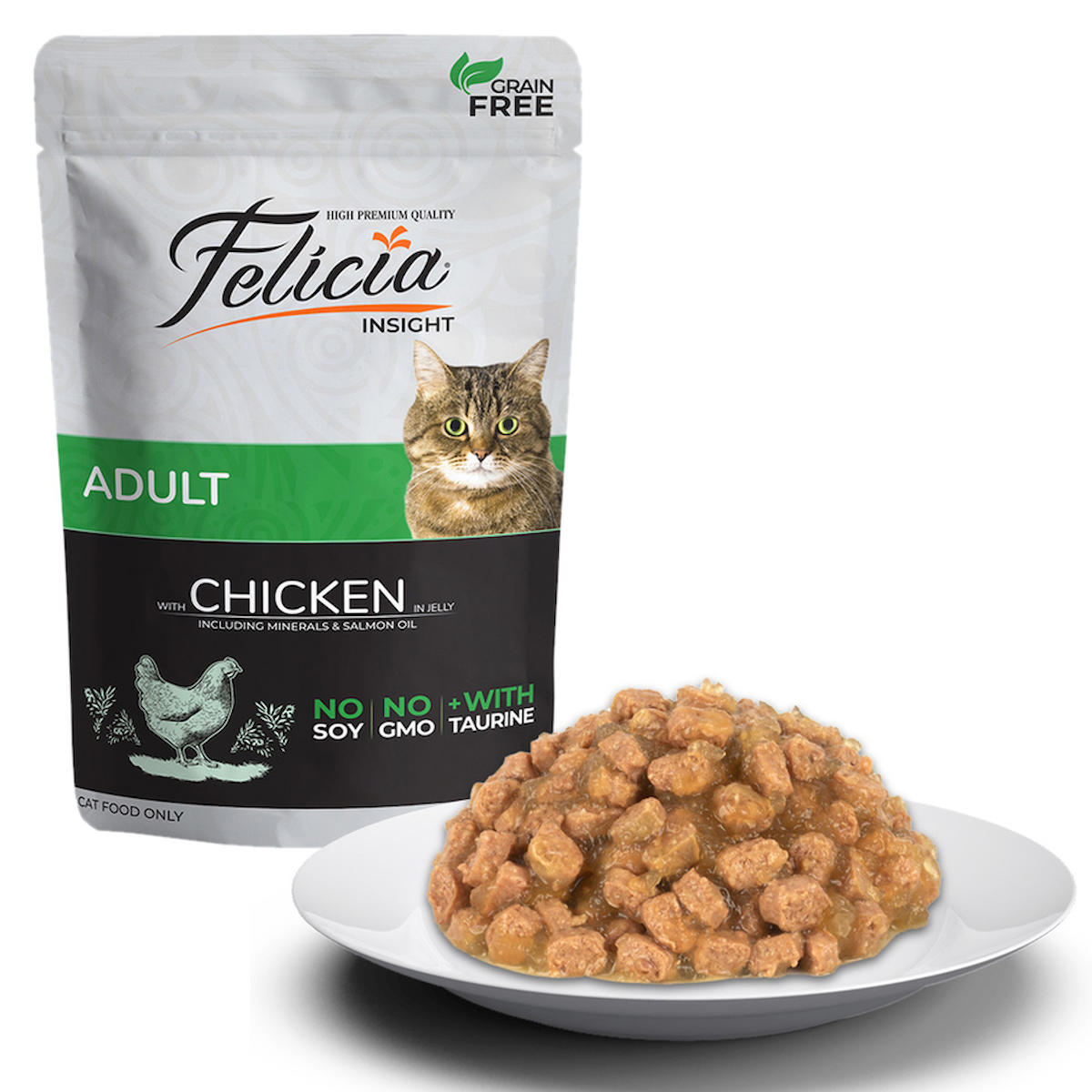 Felicia Insight Tavuklu Yetişkin Yaş Kedi Maması 12x85 gr