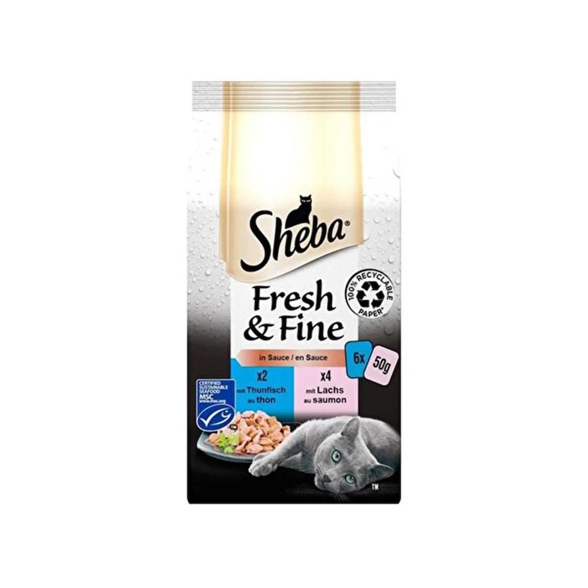 Sheba Fresh & Fine Balıklı Yetişkin Yaş Kedi Maması 6x50 gr