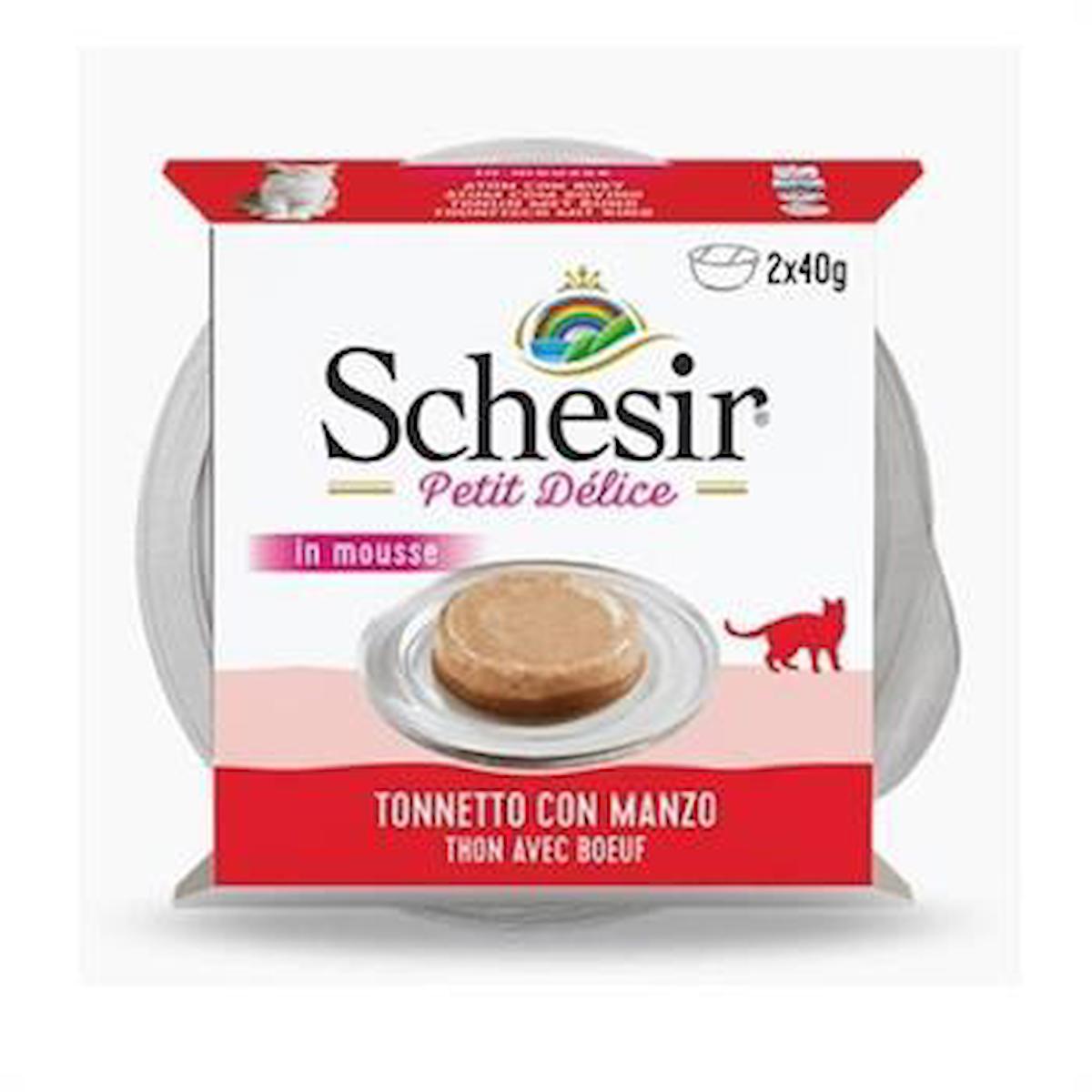 Schesir Petit Delice Sığır Etli Yetişkin Yaş Kedi Maması 2x40 gr
