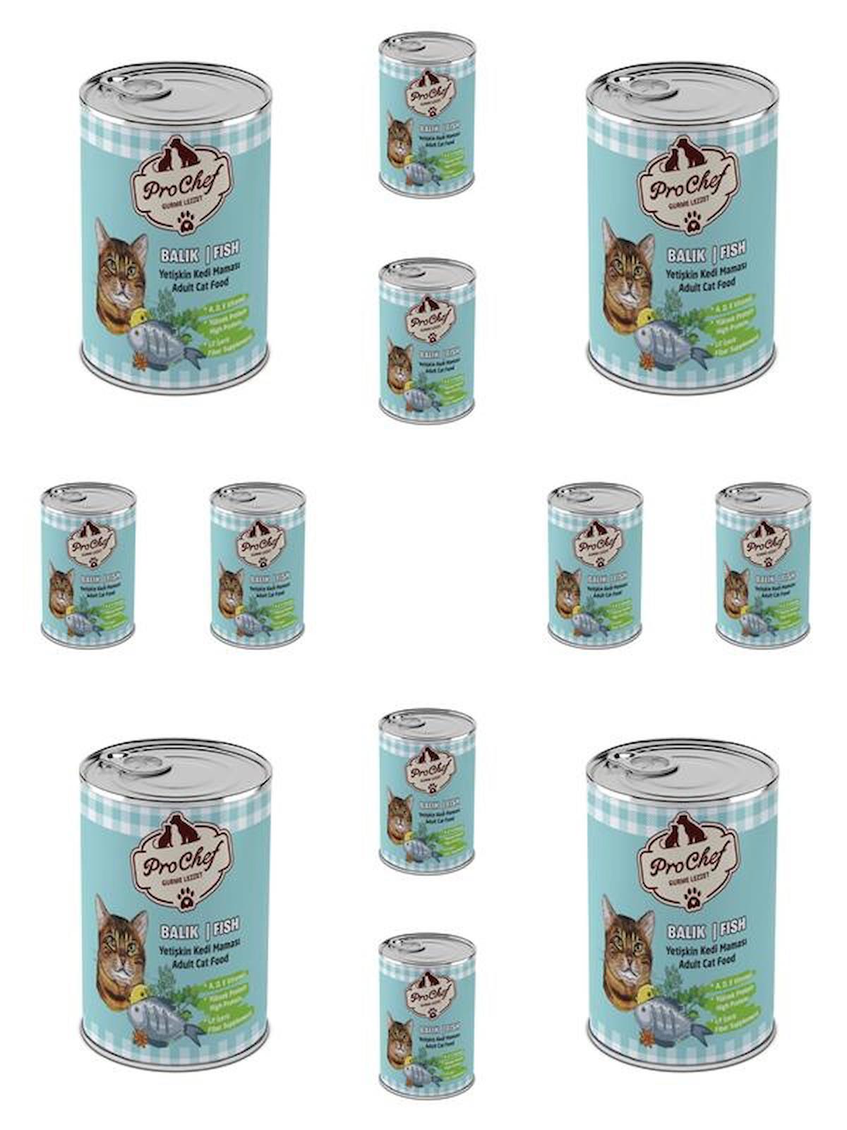 Prochef Gurme Lezzet Balıklı Yetişkin Yaş Kedi Maması 12x415 gr