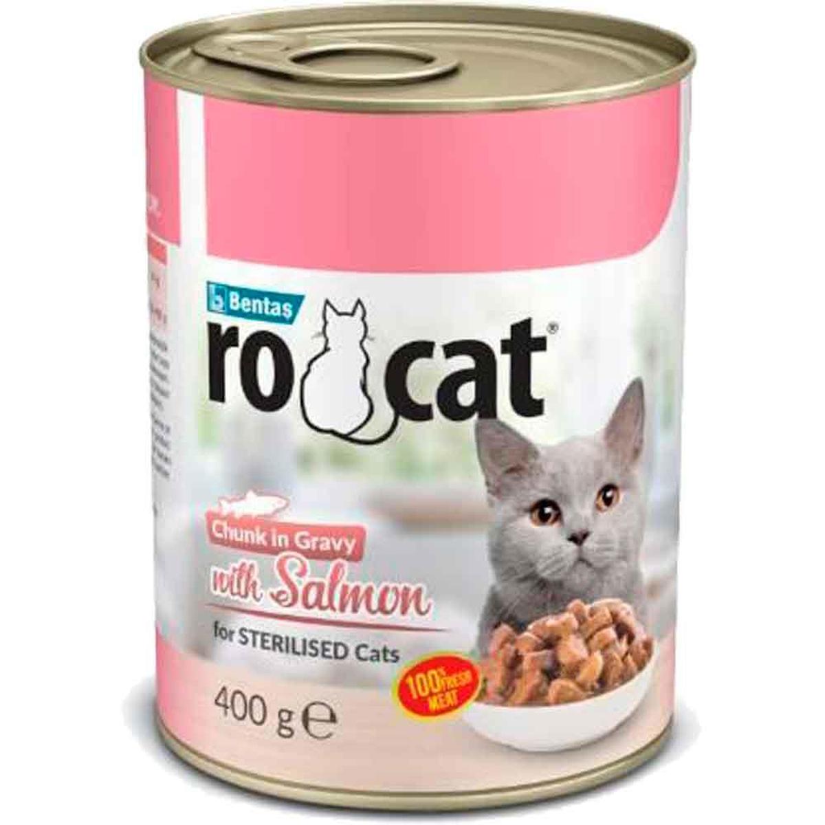 Rocat Chunk In Gravy Kısırlaştırılmış Somonlu Yaş Kedi Maması 400 gr