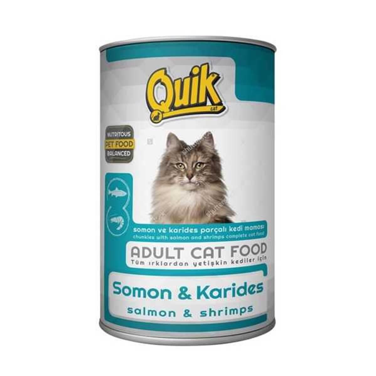 Quik Nutritous Balanced Somonlu ve Karidesli Yetişkin Yaş Kedi Maması 415 gr
