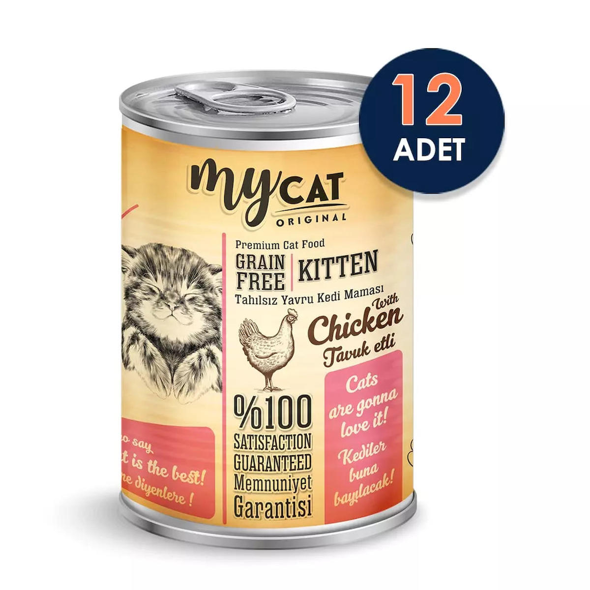 My Cat Grain Free Tavuklu Yavru Yaş Kedi Maması 12x400 gr