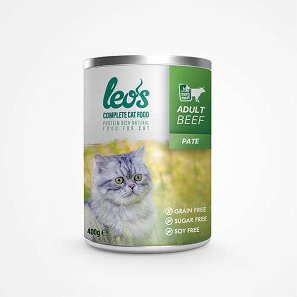 Leo's Complete Sığır Etli Ezme Yetişkin Yaş Kedi Maması 400 gr