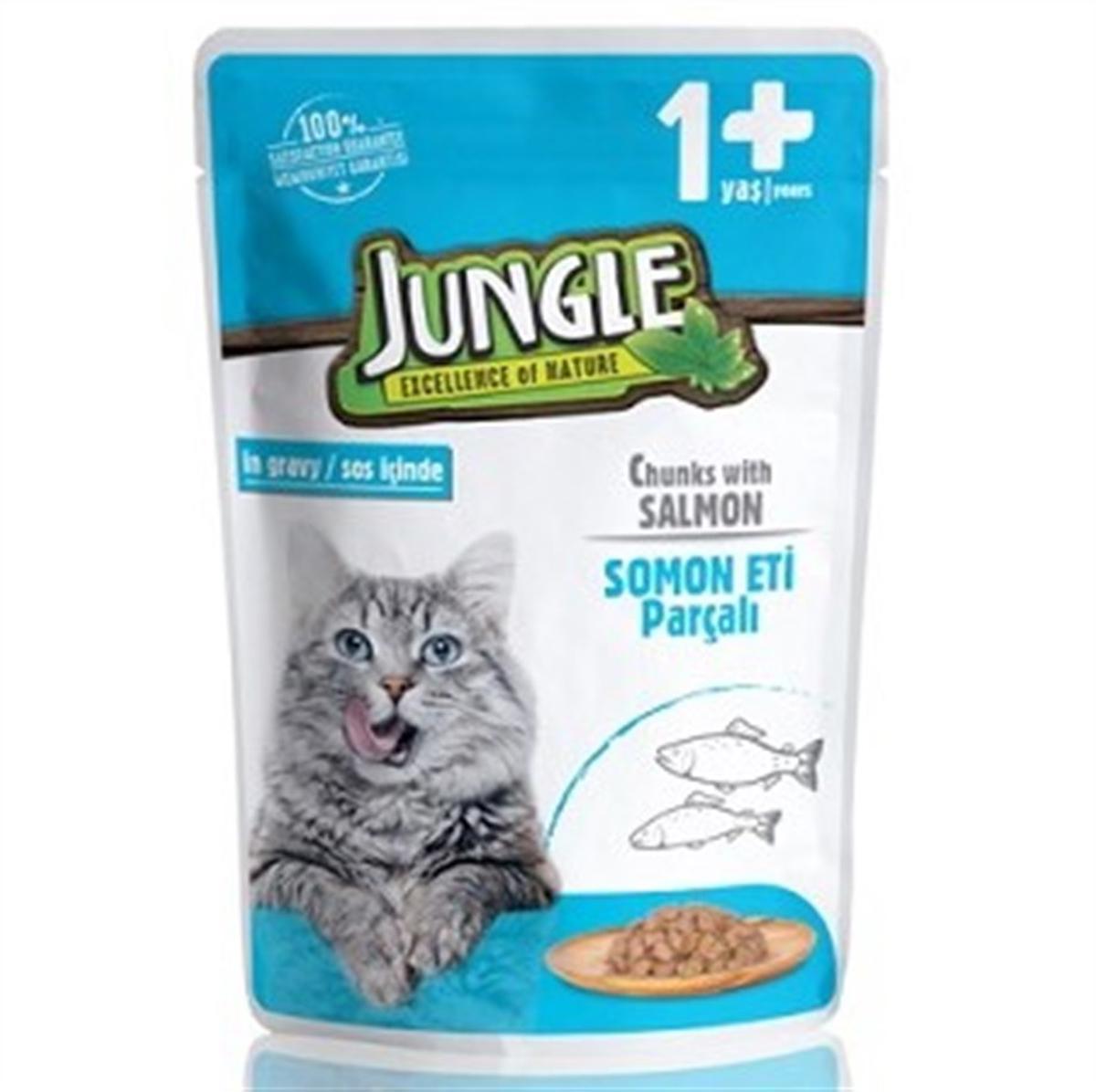 Jungle Excellence Of Nature Somonlu Yetişkin Yaş Kedi Maması 24x100 gr