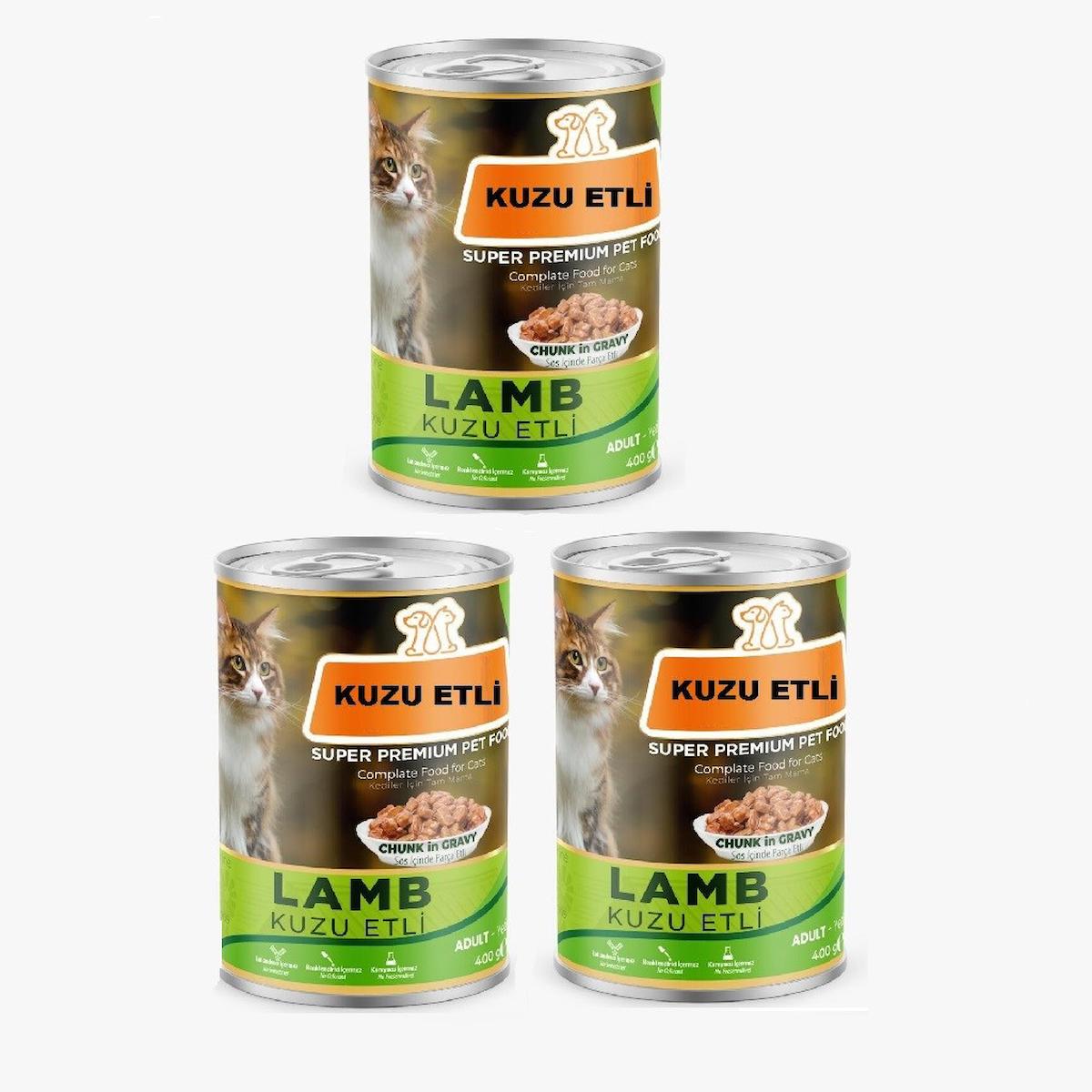 Hayal Sepeti&Quillingseti Super Premium Kuzu Etli Yetişkin Yaş Kedi Maması 3x400 gr