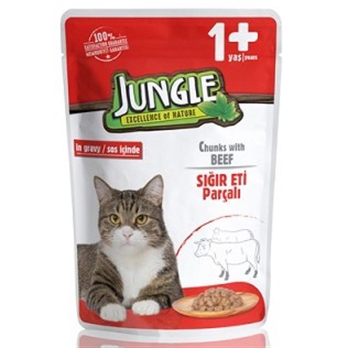 Jungle Excellence Of Nature Biftekli Yetişkin Yaş Kedi Maması 24x100 gr