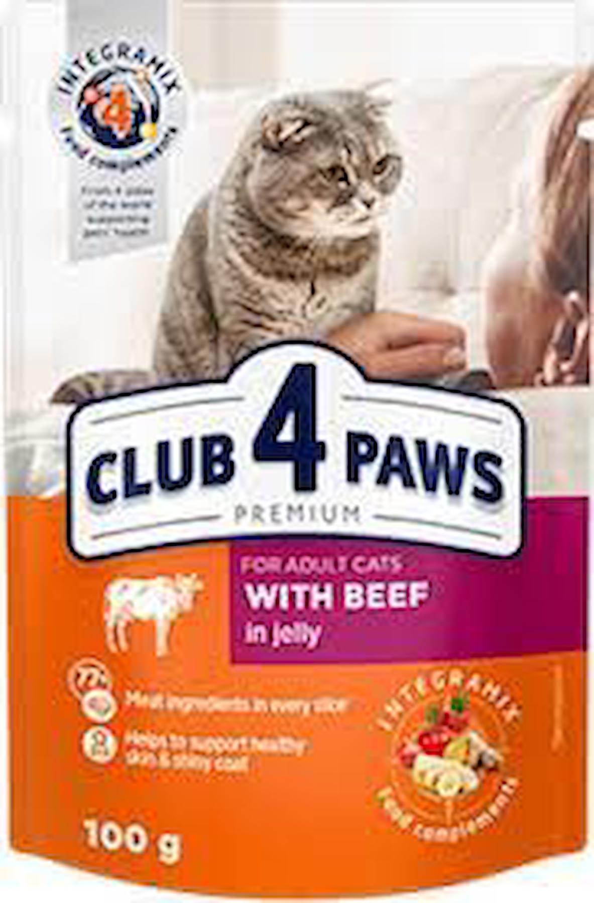 Club4Paws Premium Dana Etli Jöleli Yetişkin Yaş Kedi Maması 100 gr