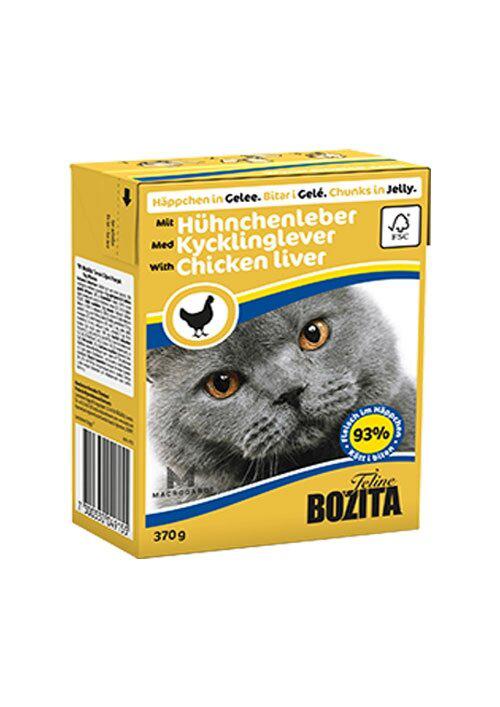 Bozita Chunks In Jelly Ciğerli ve Tavuklu Jöleli Yetişkin Yaş Kedi Maması 70 gr