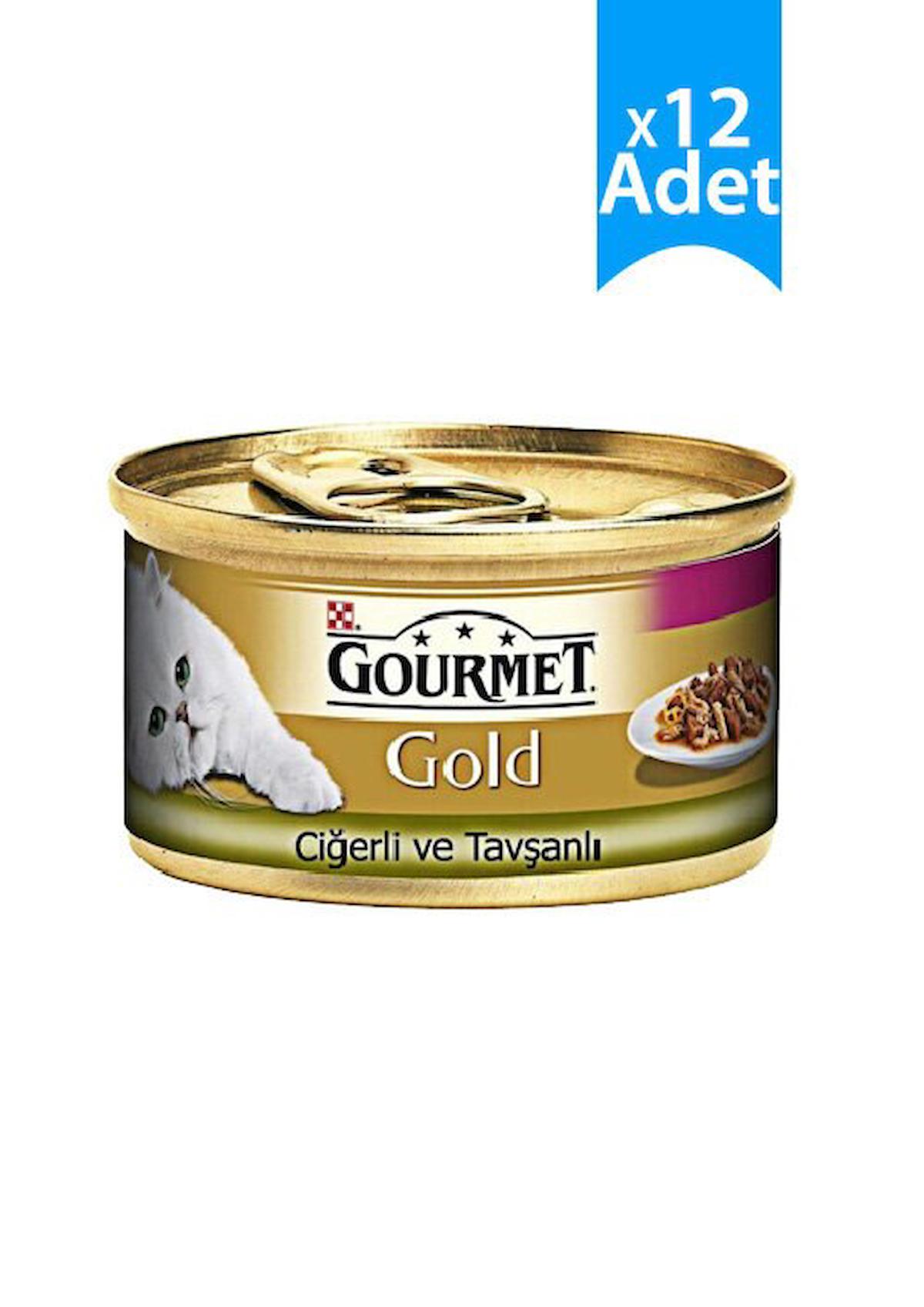 Purina Gold Ciğerli ve Tavşanlı Yetişkin Yaş Kedi Maması 12x85 gr