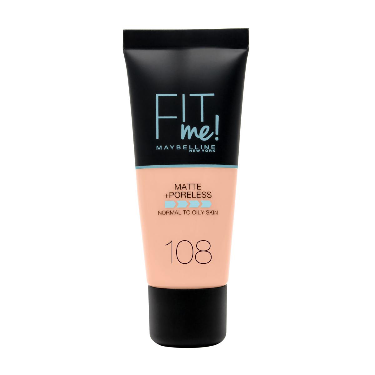 Maybelline New York Fit Me Matte + Poreless 108 Rose Vanilla Likit Tüp Fondöten 30 ml