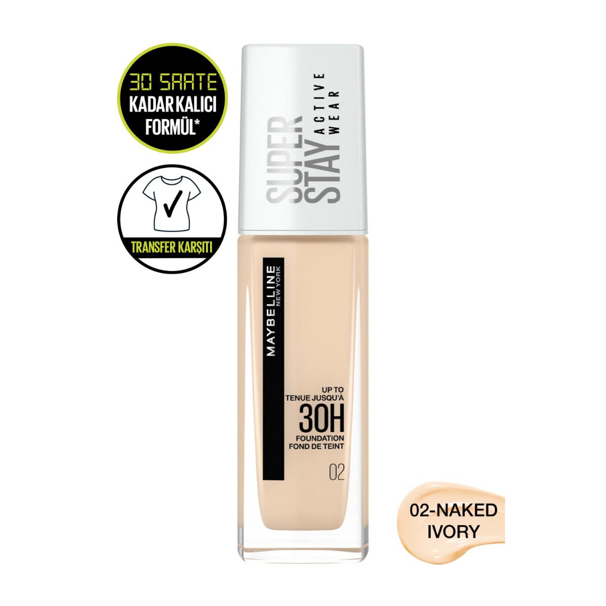 Maybelline New York Super Stay Active Wear 02 True Krem Sprey Fondöten