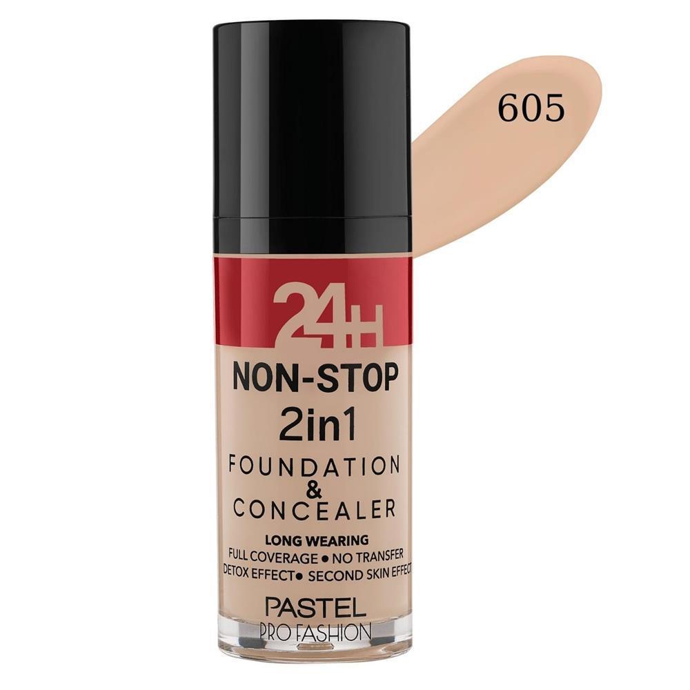 Pastel 24H Non Stop 2 In 1 605 Evet Likit Tüp Fondöten 30 ml