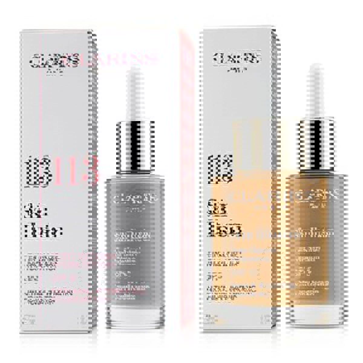 Clarins Skin Illusion 113 Chesnut Güneş Koruyuculu Likit Serum Fondöten 30 ml