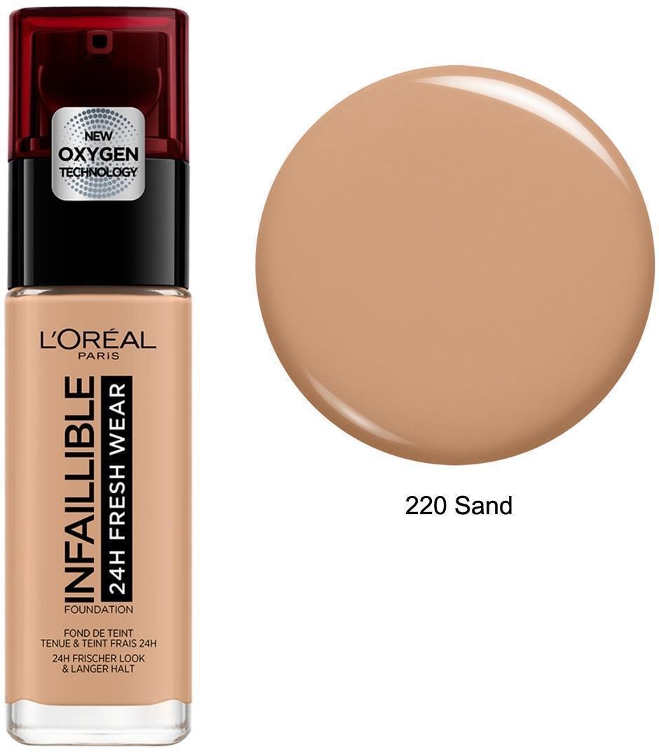 L'Oréal Paris Infaillible 24h Fresh Wear 220 Sable Sand Likit Serum Fondöten 30 ml