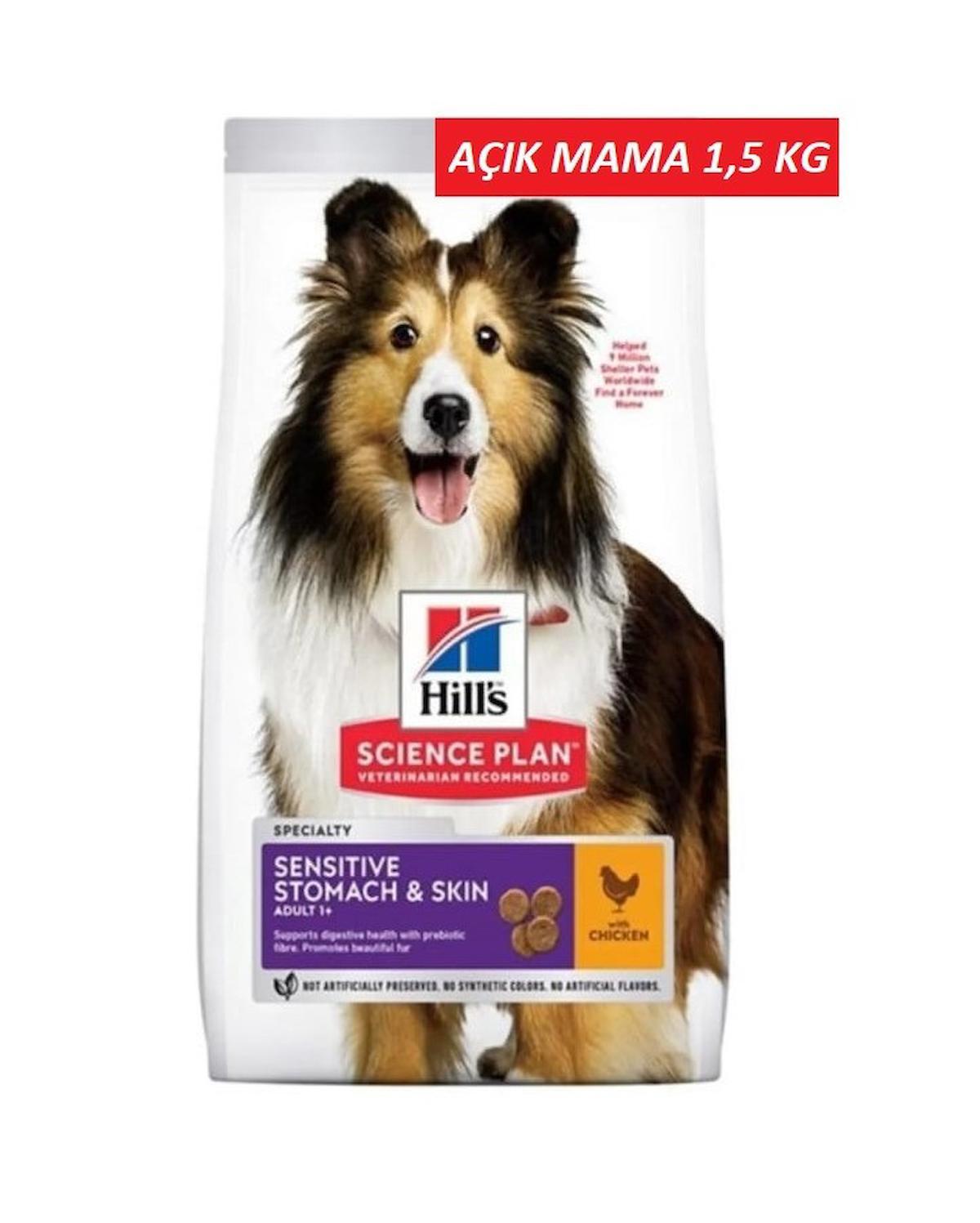 Hill'S Sensitive Stomach & Skin Tavuklu Tüm Irklar Yetişkin Kuru Köpek Maması 1.5 kg