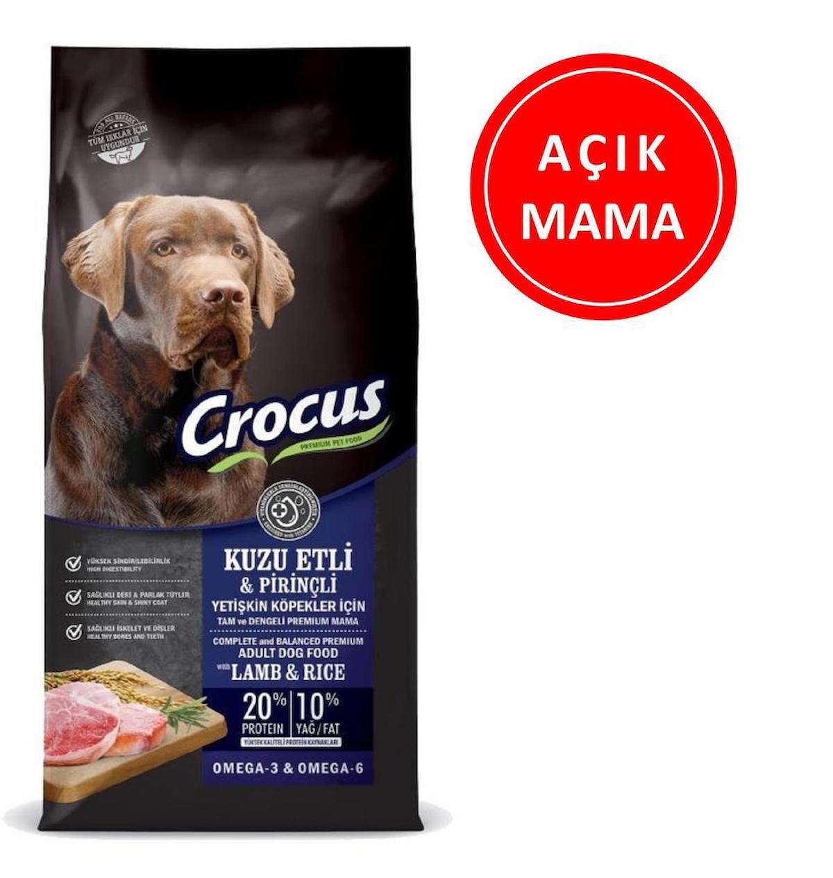 Crocus Kuzu Etli ve Pirinçli Tüm Irklar Yetişkin Kuru Köpek Maması 1 kg