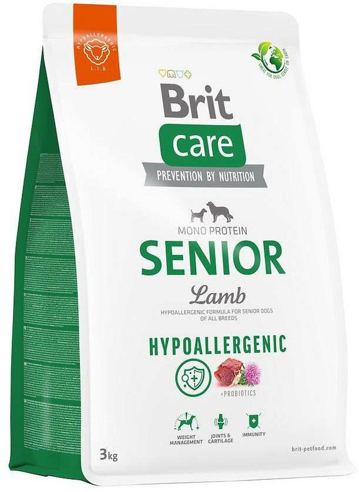 Brit Care Hypoallergenic Kuzu Etli Tüm Irklar Yaşlı Kuru Köpek Maması 3 kg