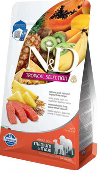 N&D Tropical Selection Ananaslı ve Somonlu Büyük ve Orta Irk Yetişkin Kuru Köpek Maması 2 kg