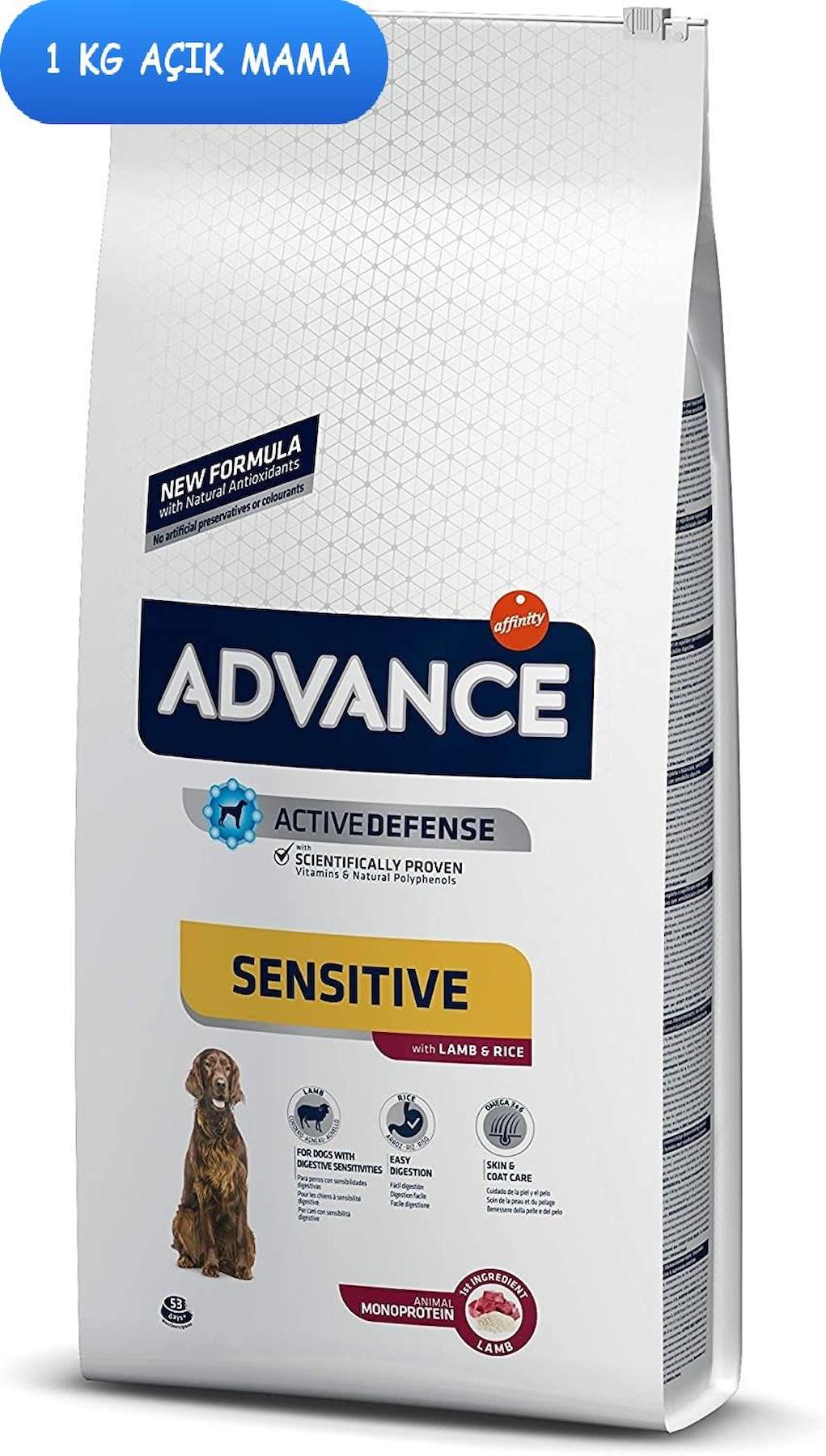 Advance Sensitive Kuzu Etli ve Pirinçli Tüm Irklar Yetişkin Kuru Köpek Maması 1 kg