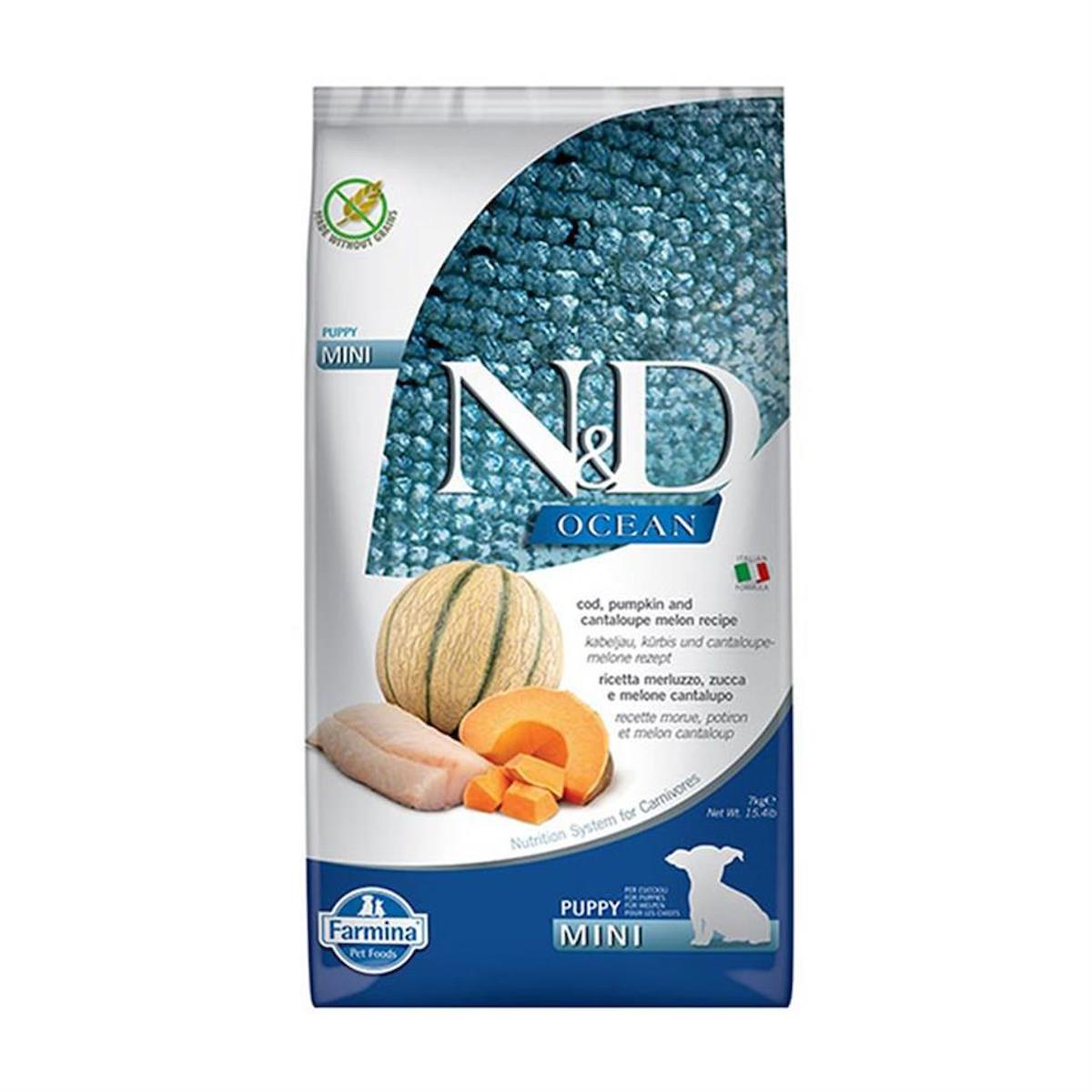 N&D Ocean Balıklı ve Kavunlu Mini Irk Yavru Kuru Köpek Maması 7 kg
