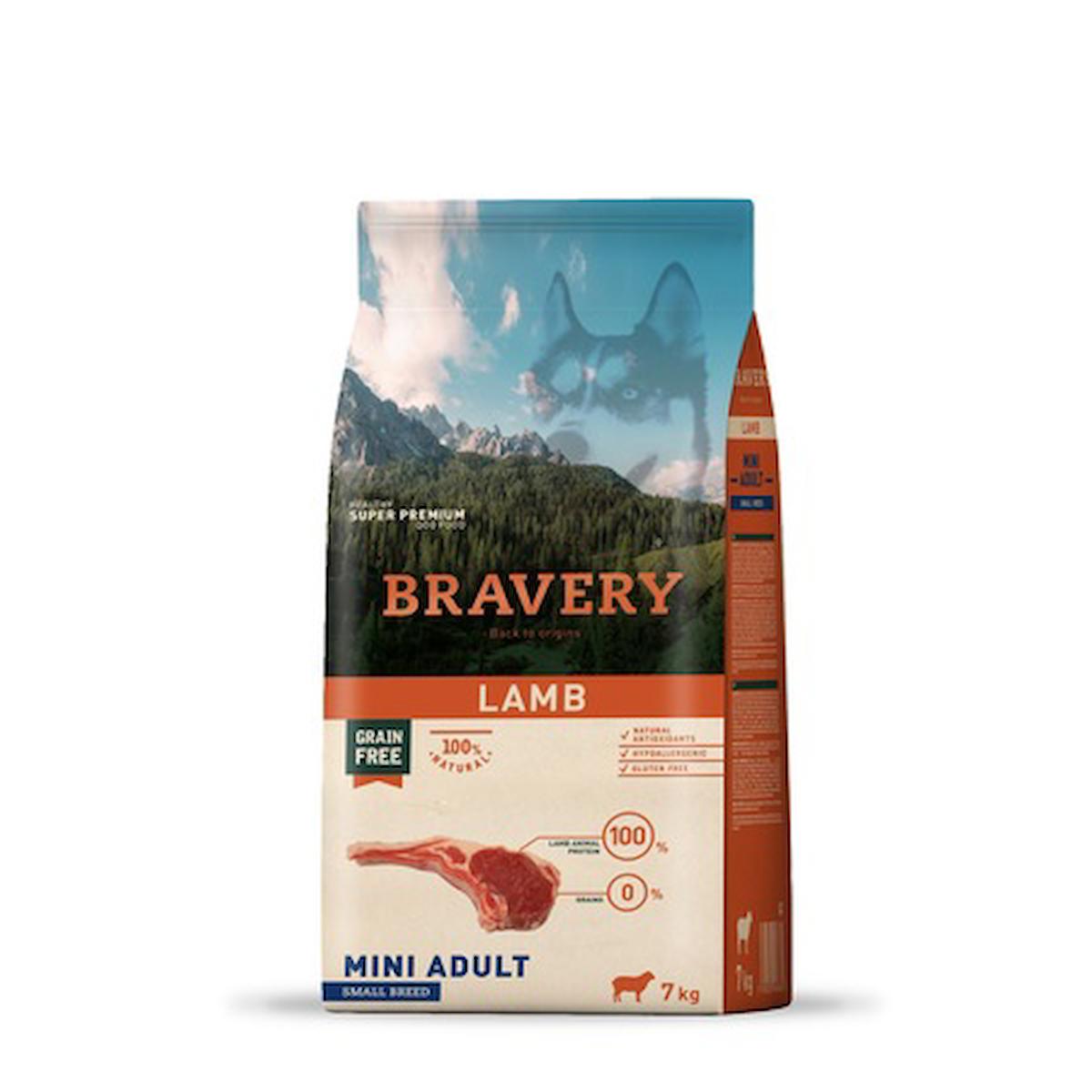 Bravery Kuzu Etli Küçük Irk Yetişkin Kuru Köpek Maması 7 kg