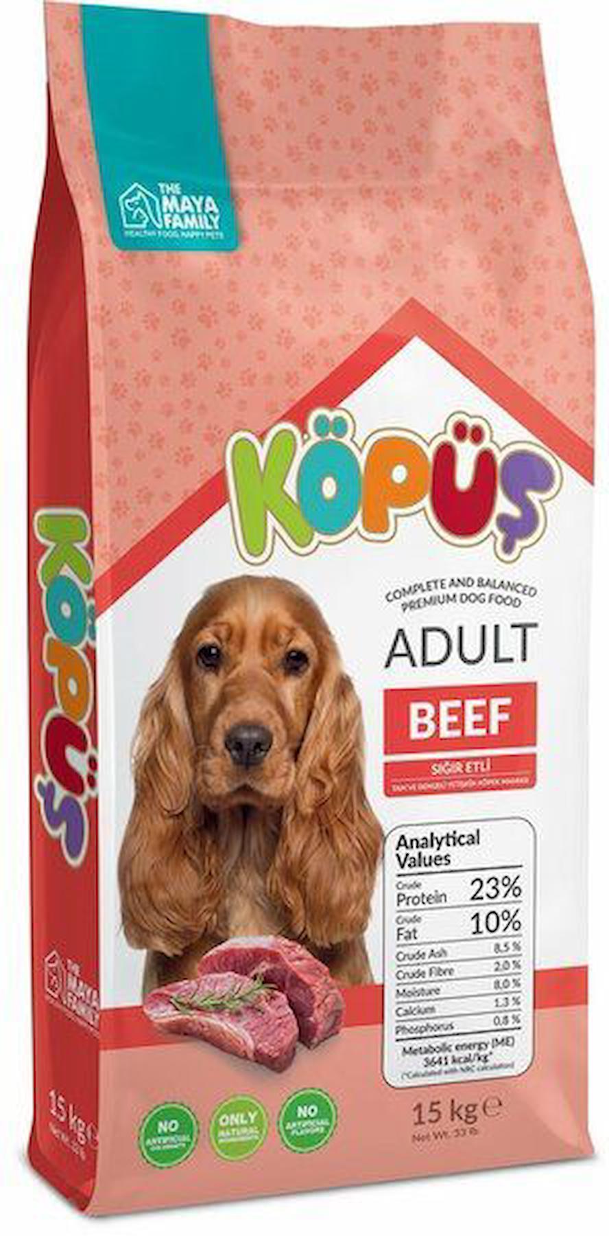 Köpüş Biftekli Tüm Irklar Yetişkin Kuru Köpek Maması 15 kg