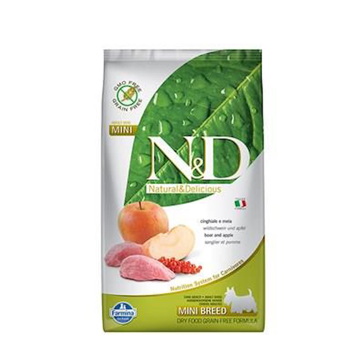 N&D Prime Elmalı ve Yaban Domuz Etli Mini Irk Yetişkin Kuru Köpek Maması 2.5 kg