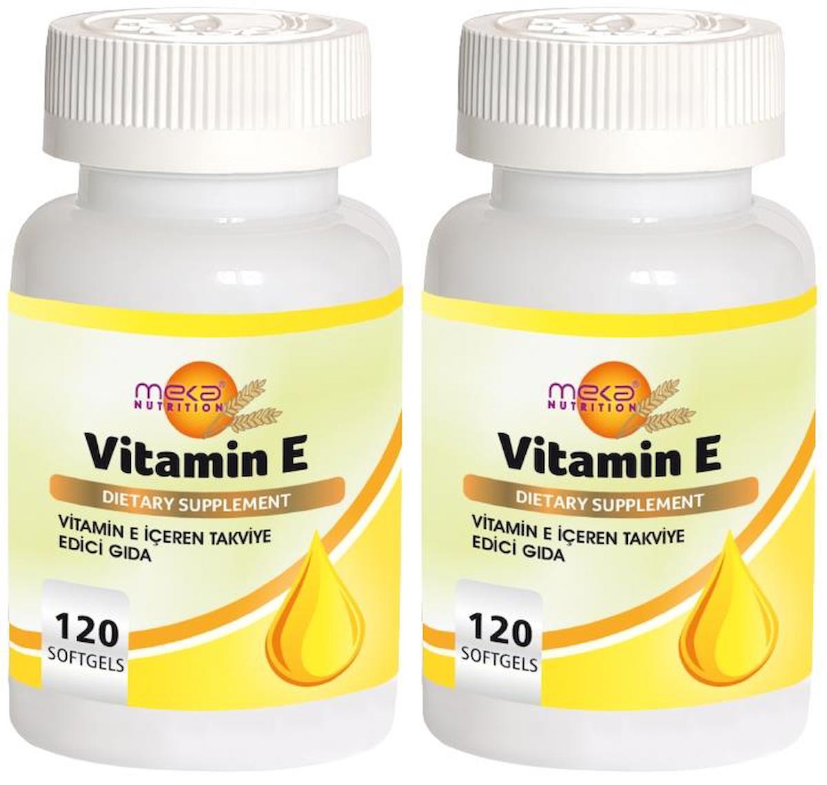 Meka Nutrition Vitamin E Aromasız Unisex 2x120 Kapsül