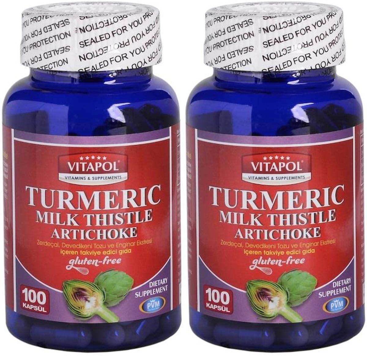 Vitapol Turmeric Milk Thistle Artichoke Aromalı Unisex Vitamin 2x100 Kapsül