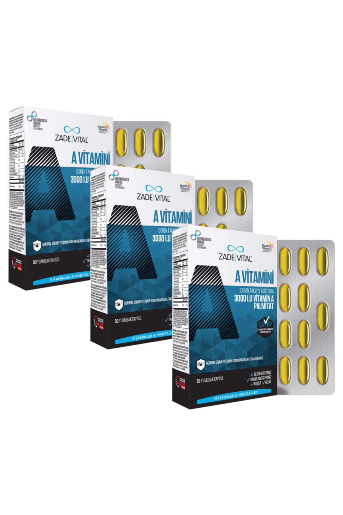 Zade Vital A Vitamini Sade Unisex 3x90 Kapsül