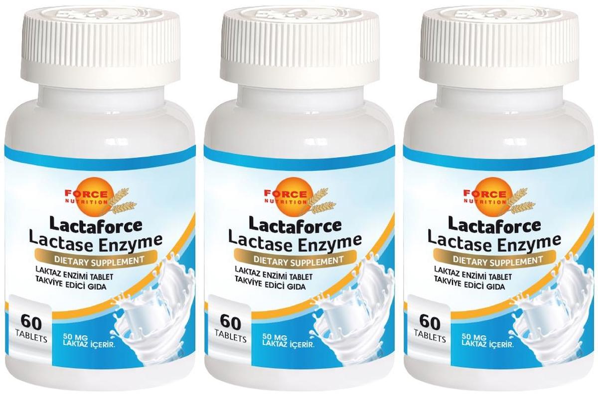 Force Nutrition Laktaz Enzimi Aromasız Unisex Vitamin 3x60 Tablet